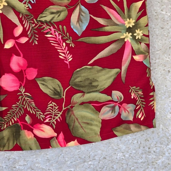 Vintage Sag Harbor Shirt Womens 1X Red‎ Floral Button Hawaiian Cottage Bloom - Picture 2 of 11